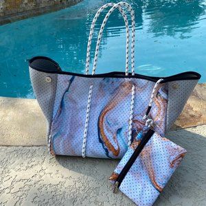 Neoprene Marbled Tote- Grey